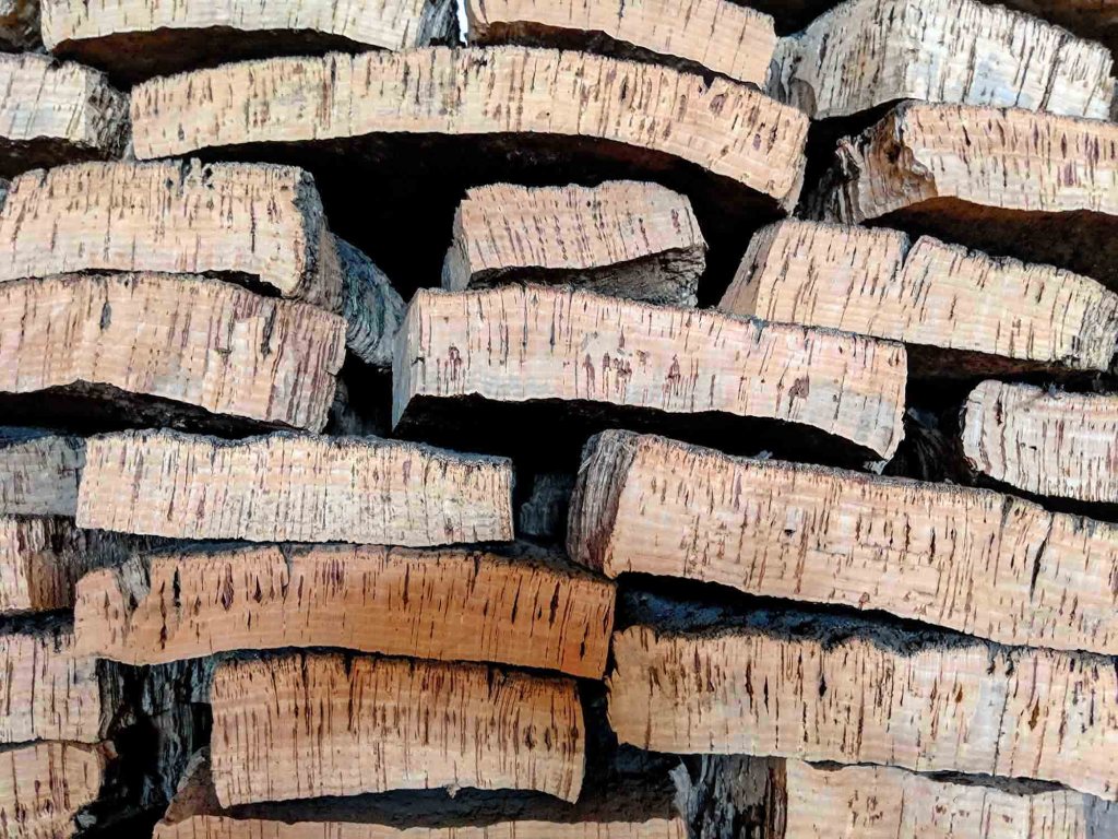 layers of thick cork slabs stacked on top of each other